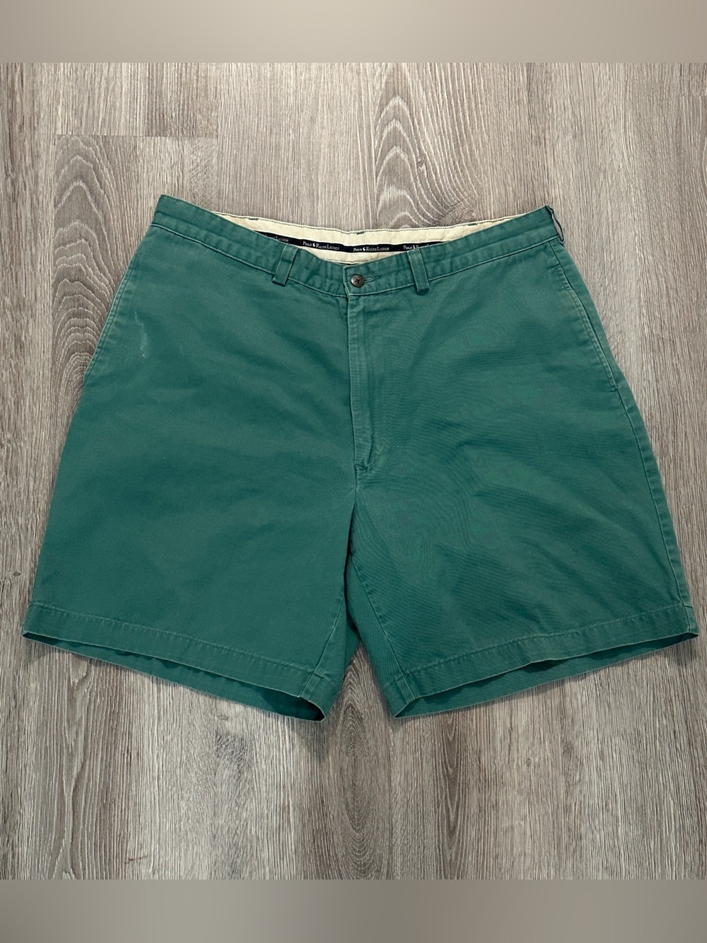 Men's Polo Ralph Lauren Green Cotton Gordon Shorts Sz 38 Flat Frt Preppy Summer
